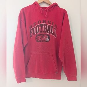 UGA Georgia Bulldogs Football Hoodie Mens Medium Red J America Pullover